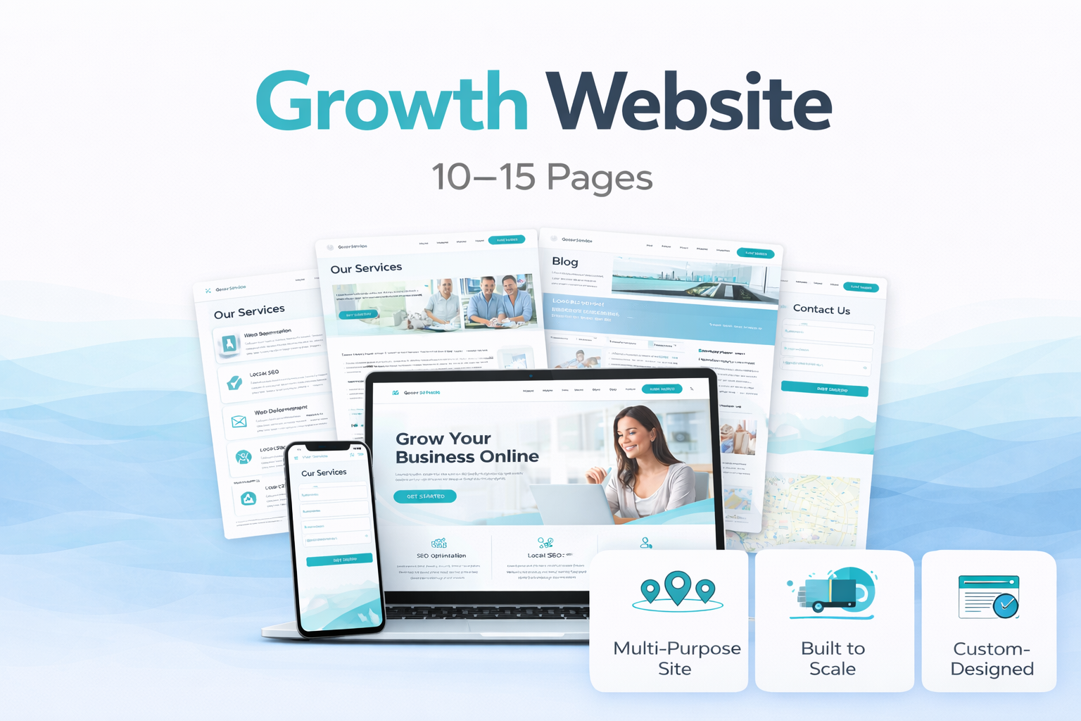 Growth business website design with a scalable 10–15 page WordPress site built for expanding companies in Portland